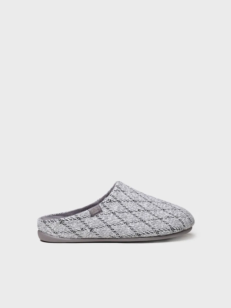 zapatillas de casa hombre - Zapatilla de casa tipo zueco para hombre en tejido en Gris | NAUEL-KM  - Toni Pons  