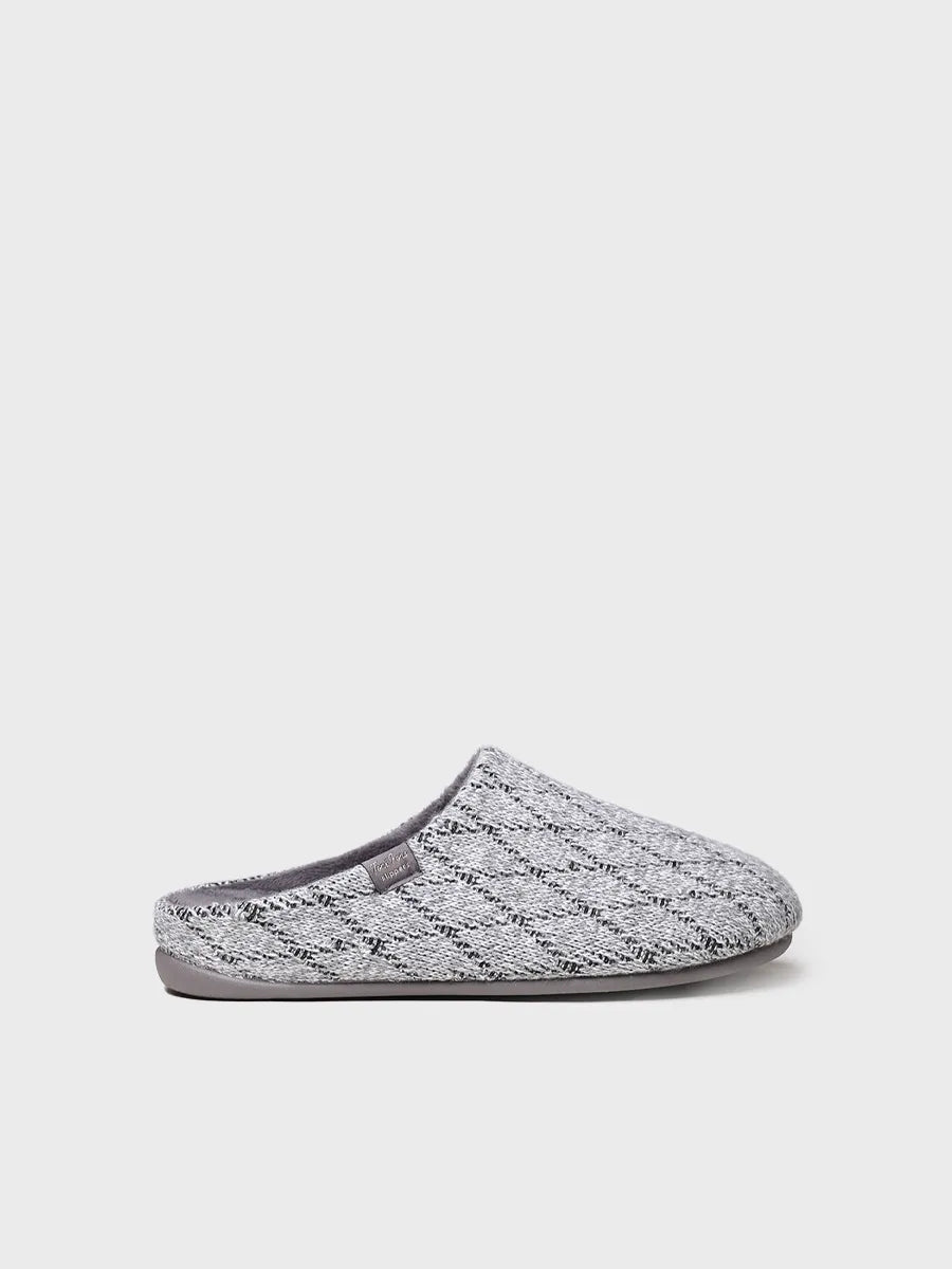 zapatillas de casa hombre - Zapatilla de casa tipo zueco para hombre en tejido en Gris | NAUEL-KM  - Toni Pons  