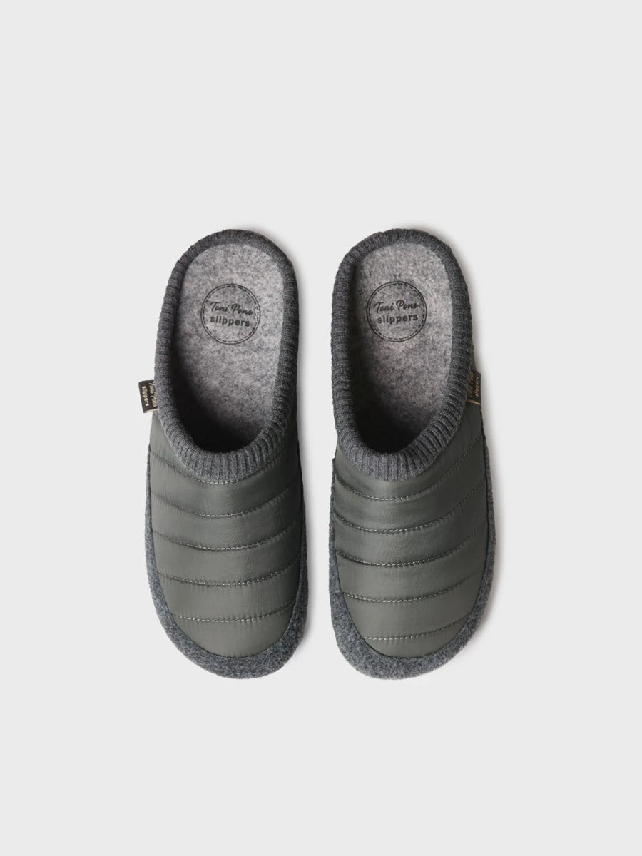 Zapatillas de casa hombre - Zapatilla de casa tipo zueco en tejido acolchado y fieltro | NIX-TK  - Toni Pons  