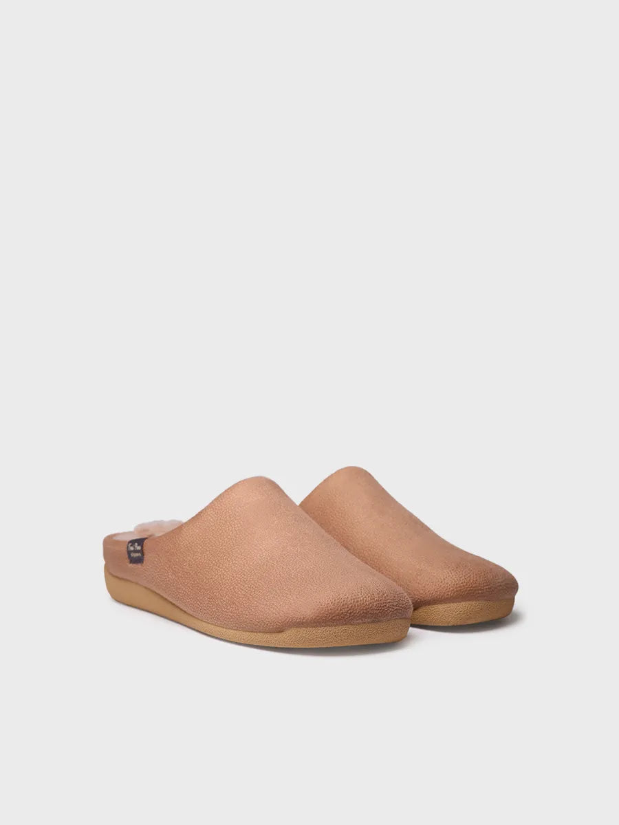 Chaussons pour hommes en tissu camel 