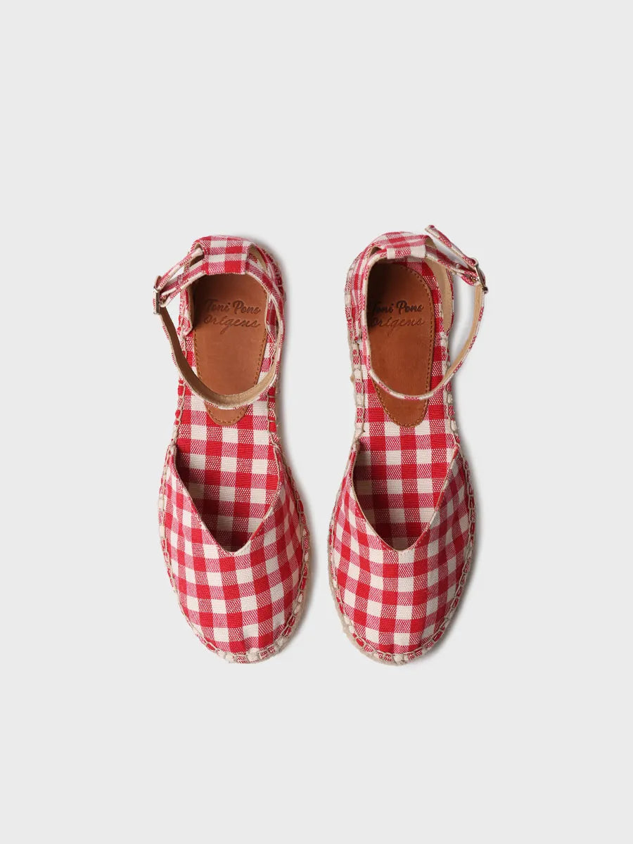  - Alpargata plana de mujer con estampado vichy | NURI-VH  - Toni Pons  