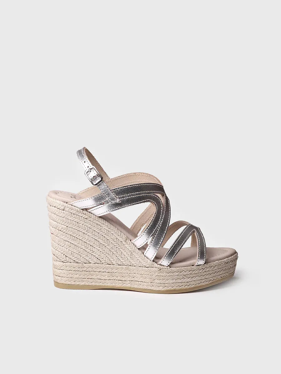 High wedge sandal in Silver colour - OLIMPIA