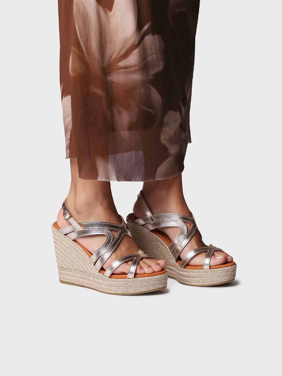 Sandalias mujer - Sandalia de piel con cuña alta  | OLIMPIA  - Toni Pons  