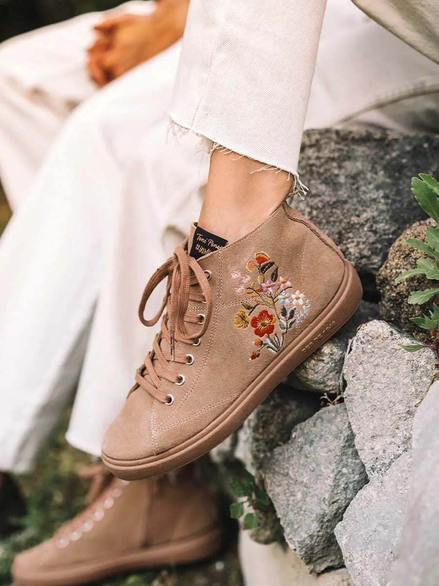 Botines mujer - Botín para mujer en serraje con bordado floral | ORDIS  - Toni Pons  
