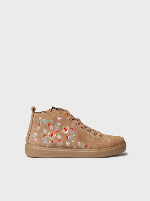 Zapatillas mujer - Botín para mujer en serraje con bordado floral | ORDIS  - Toni Pons  