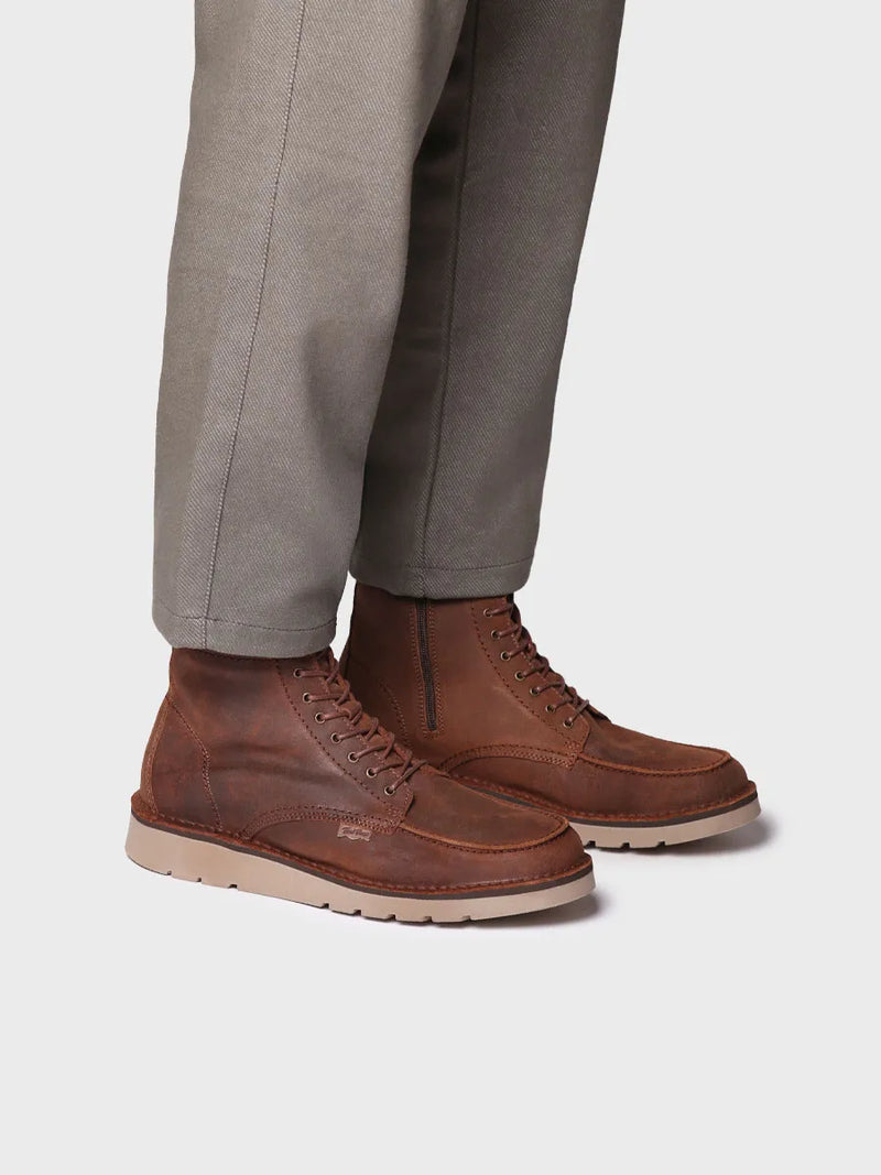 botines hombre - Botín de piel para hombre con cordones | ORIOL-SW  - Toni Pons  