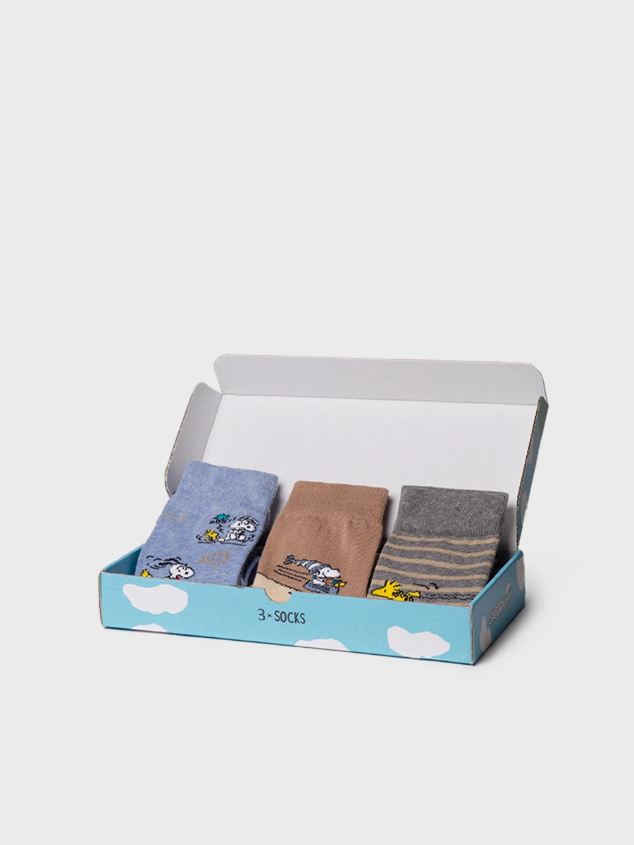 Lot de 3 paires de chaussettes unisexes Snoopy | PACK-SNOOPY