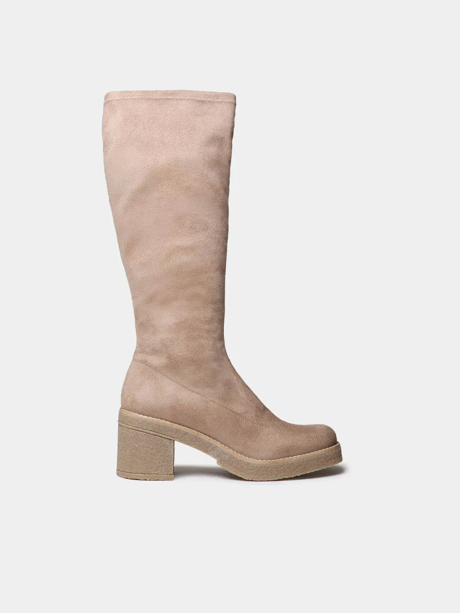 Botas mujer - Bota alta de mujer en tejido elástico tipo ante | PADOVA  - Toni Pons  