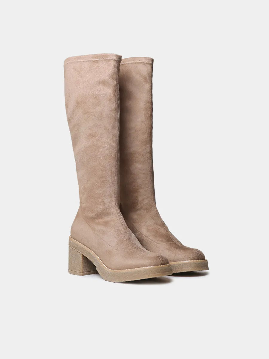 Botas mujer - Bota alta de mujer en tejido elástico tipo ante | PADOVA  - Toni Pons  