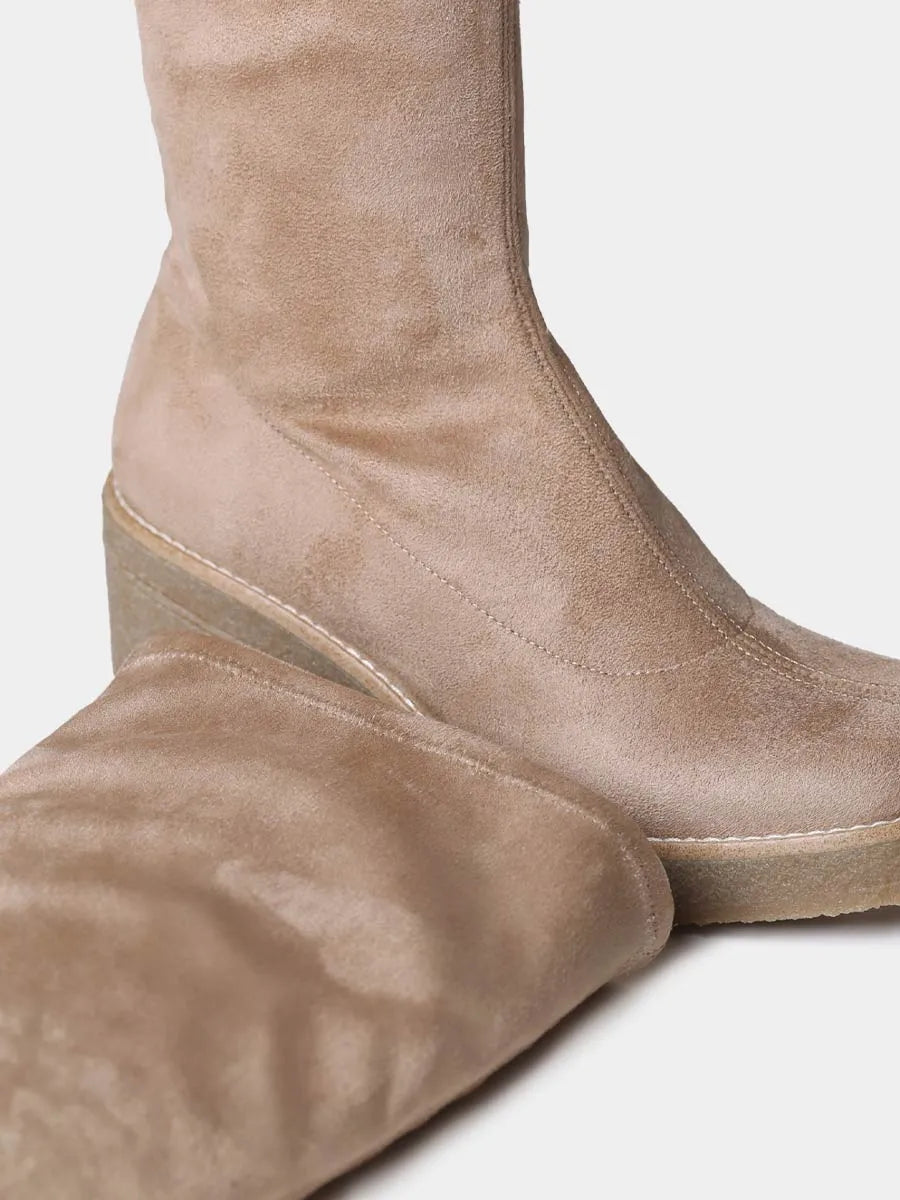 Botas mujer - Bota alta de mujer en tejido elástico tipo ante | PADOVA  - Toni Pons  