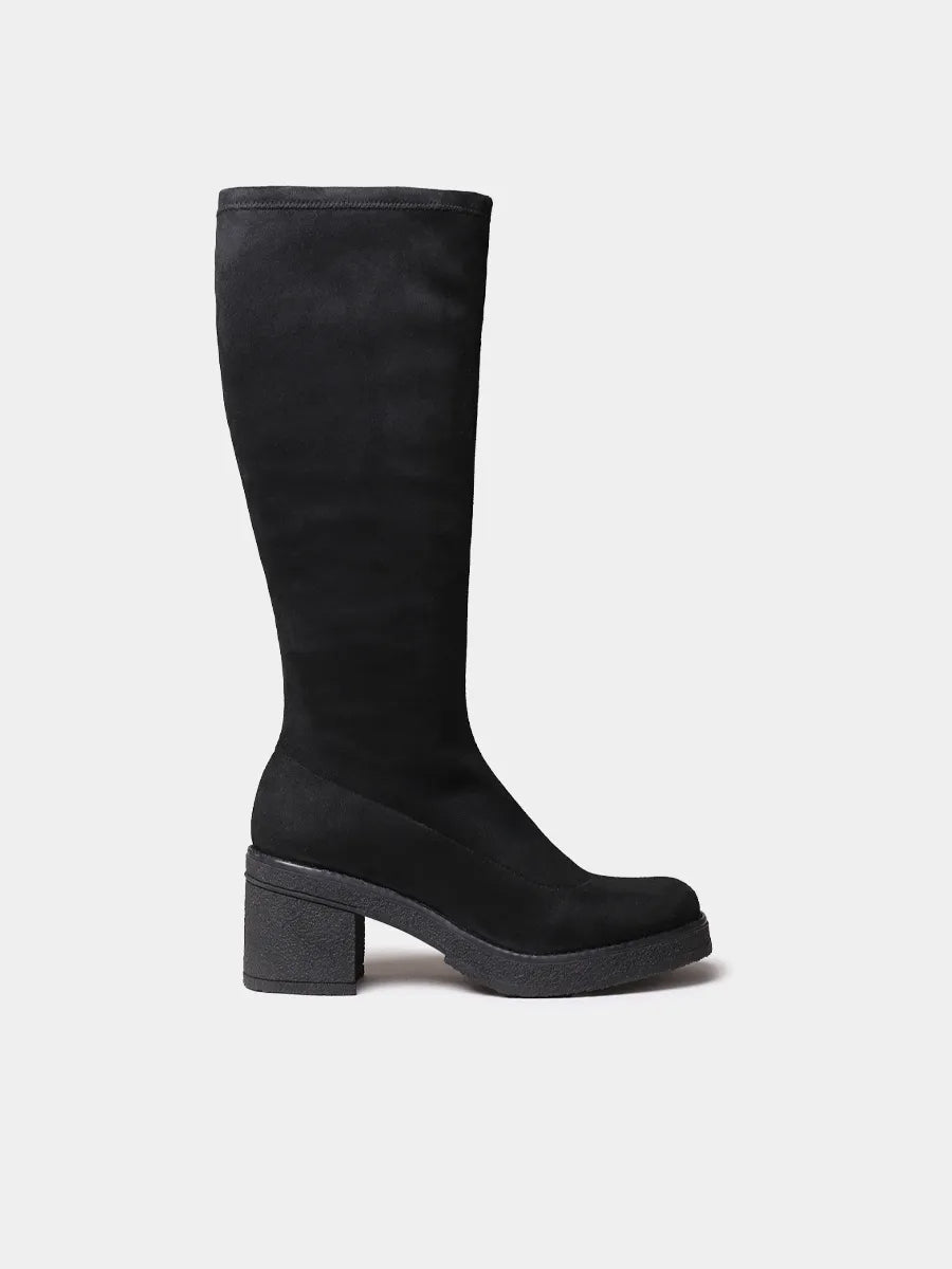 Botas mujer - Bota alta de mujer en tejido elástico tipo ante | PADOVA  - Toni Pons  