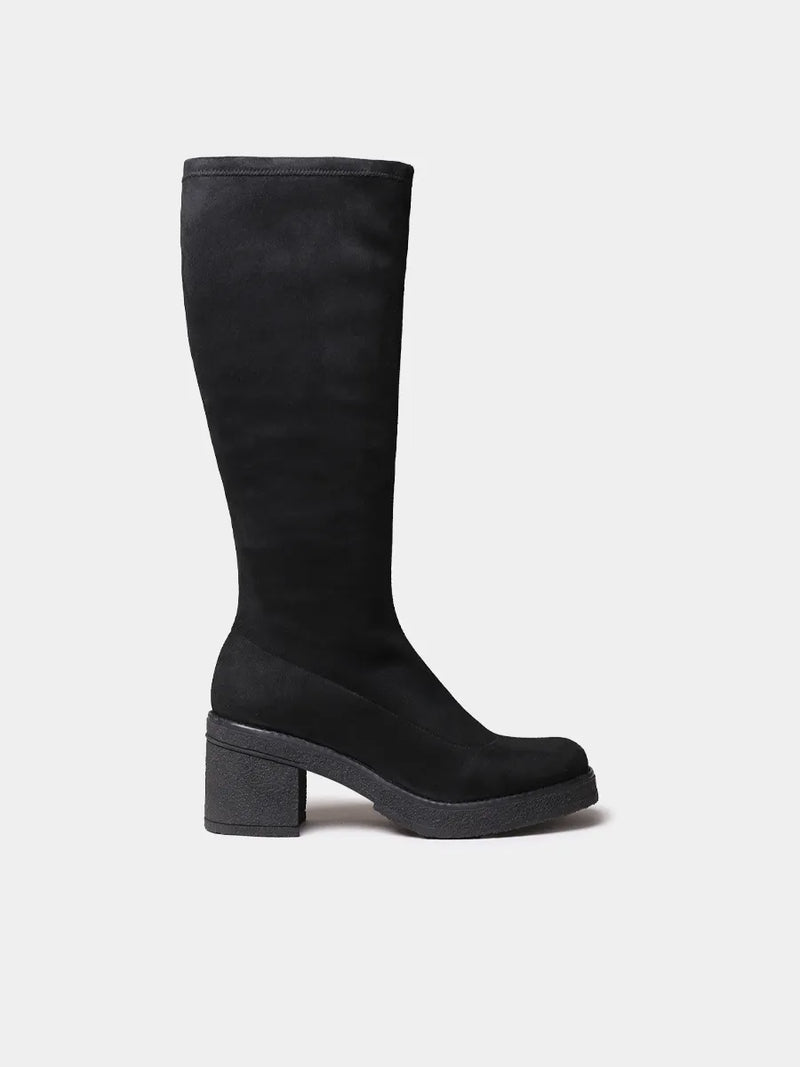 Botas mujer - Bota alta de mujer en tejido elástico tipo ante | PADOVA  - Toni Pons  
