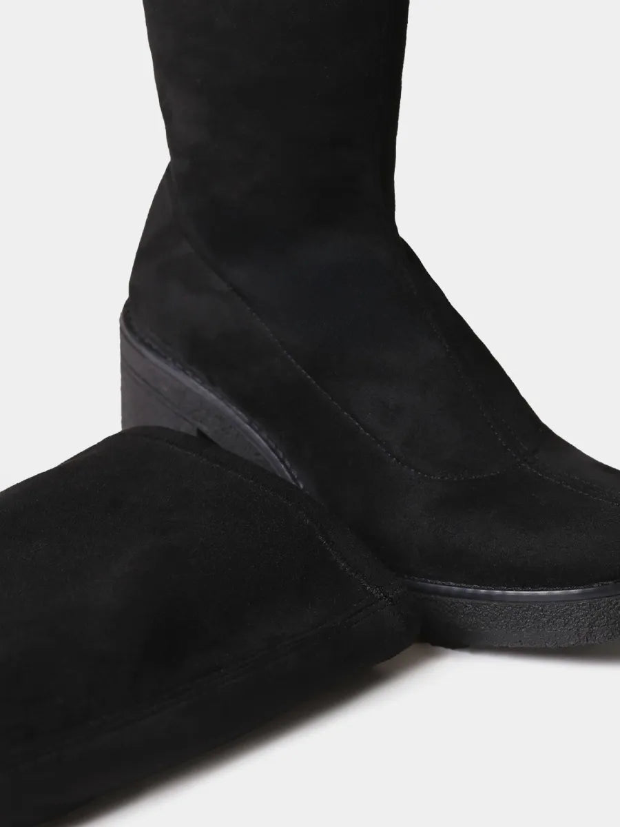 Botas mujer - Bota alta de mujer en tejido elástico tipo ante | PADOVA  - Toni Pons  
