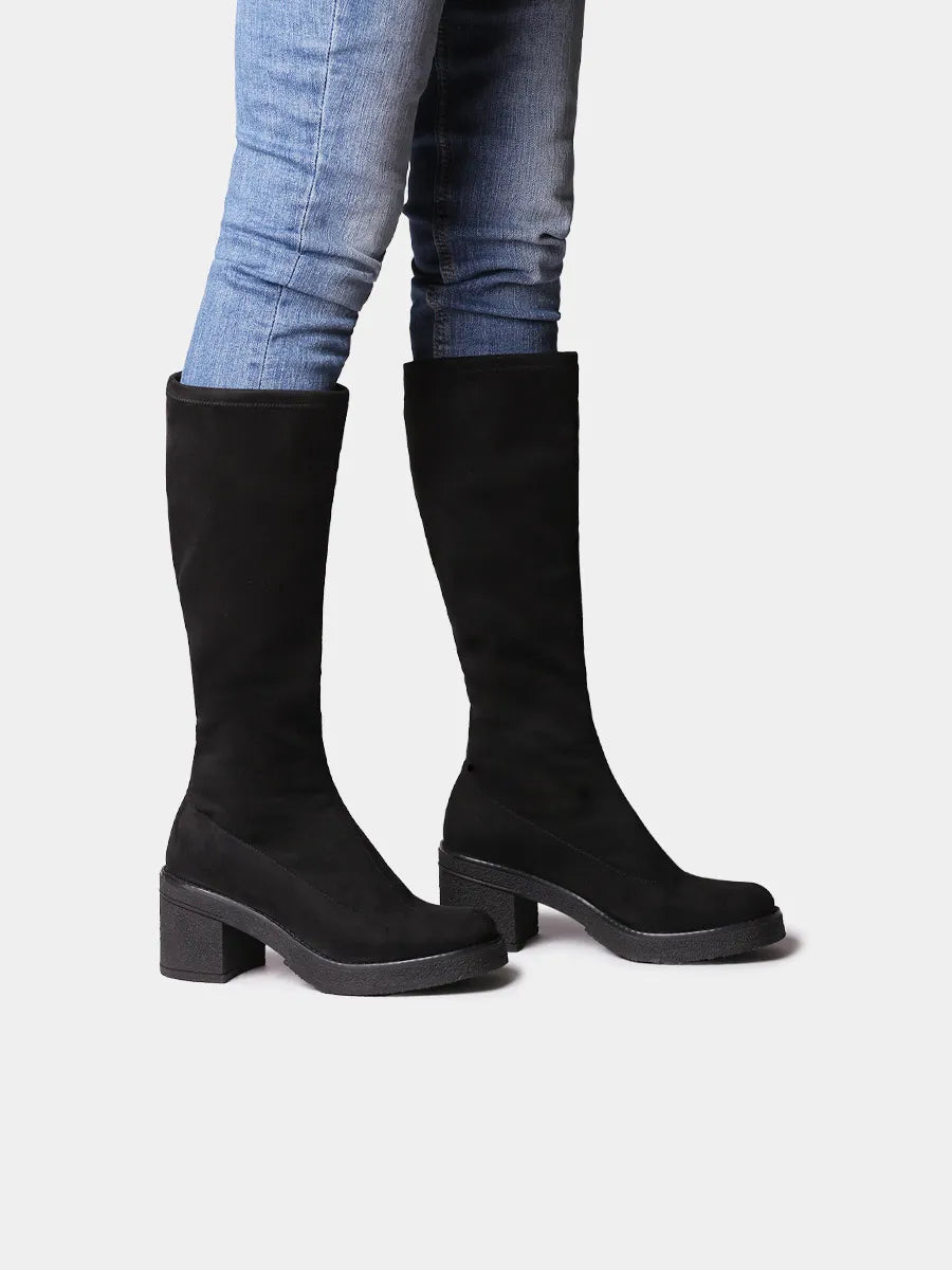 Botas mujer - Bota alta de mujer en tejido elástico tipo ante | PADOVA  - Toni Pons  