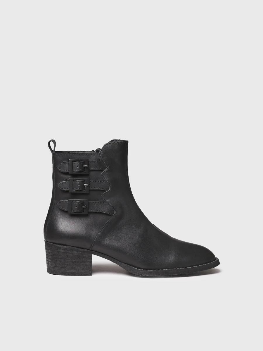 Stivaletto in pelle con fibbie da donna | PALENCIA-P