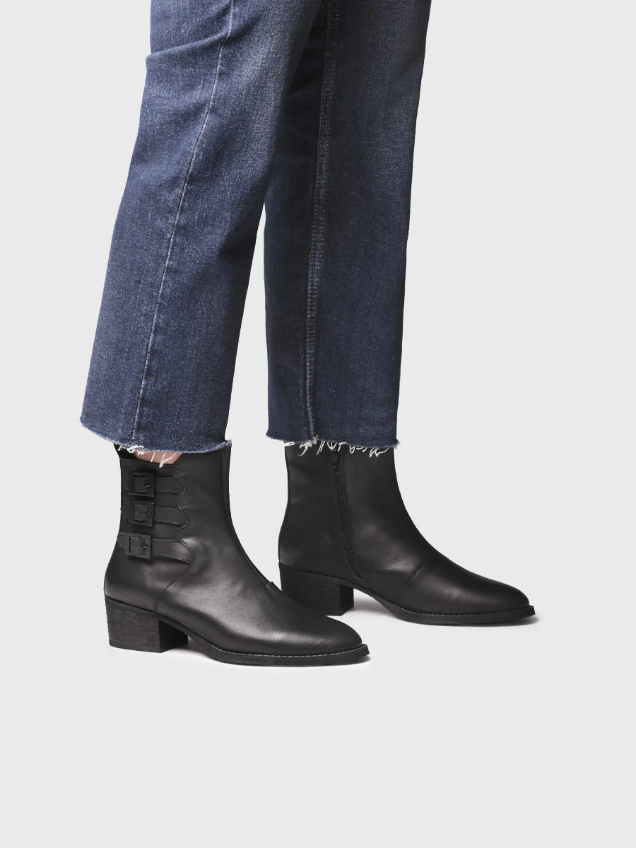 Stivaletto in pelle con fibbie da donna | PALENCIA-P