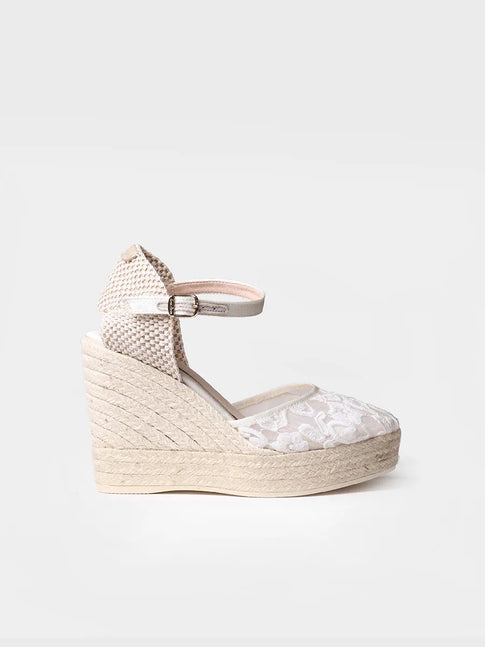 White espadrilles with wedge for bride