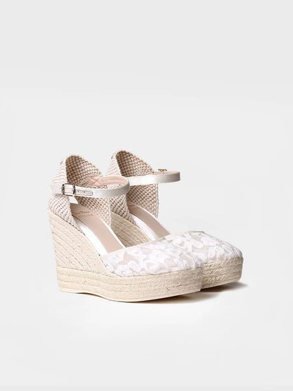 Espadrillas bianche da sposa con zeppa 