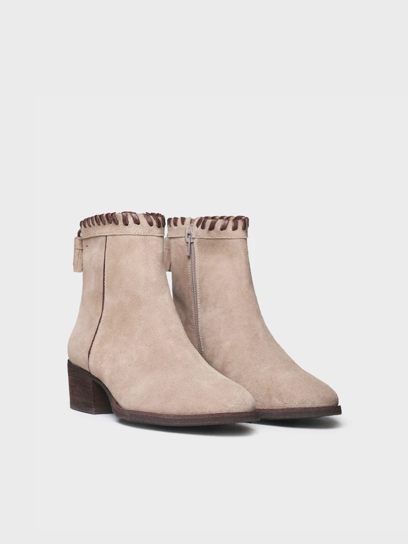 Botines mujer - Botín en serraje con trenzado y borlas para mujer | PATERNA-SY  - Toni Pons  