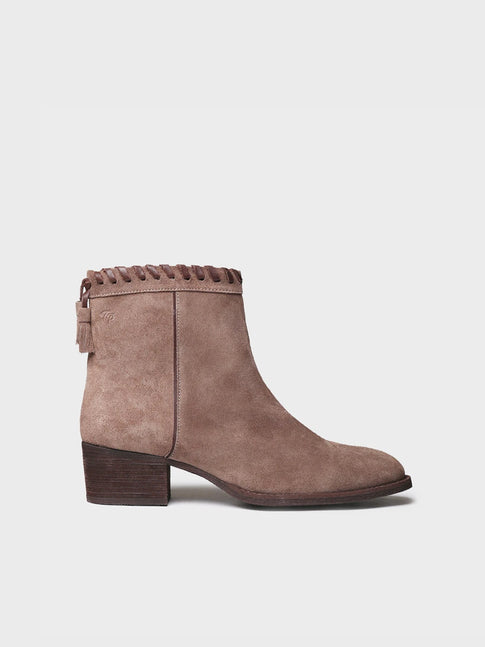 Botines mujer - Botín en serraje con trenzado y borlas para mujer | PATERNA-SY  - Toni Pons  