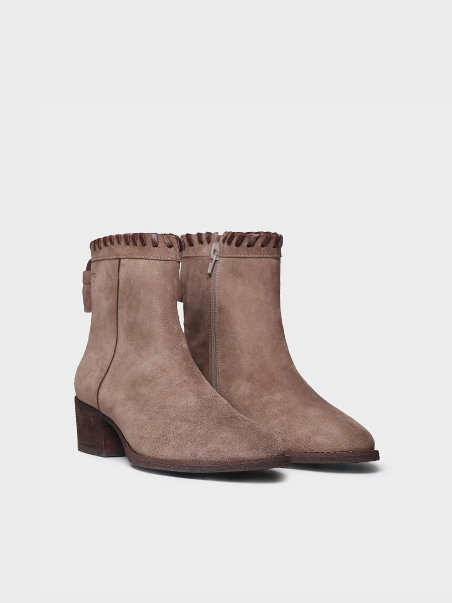 Botines mujer - Botín en serraje con trenzado y borlas para mujer | PATERNA-SY  - Toni Pons  