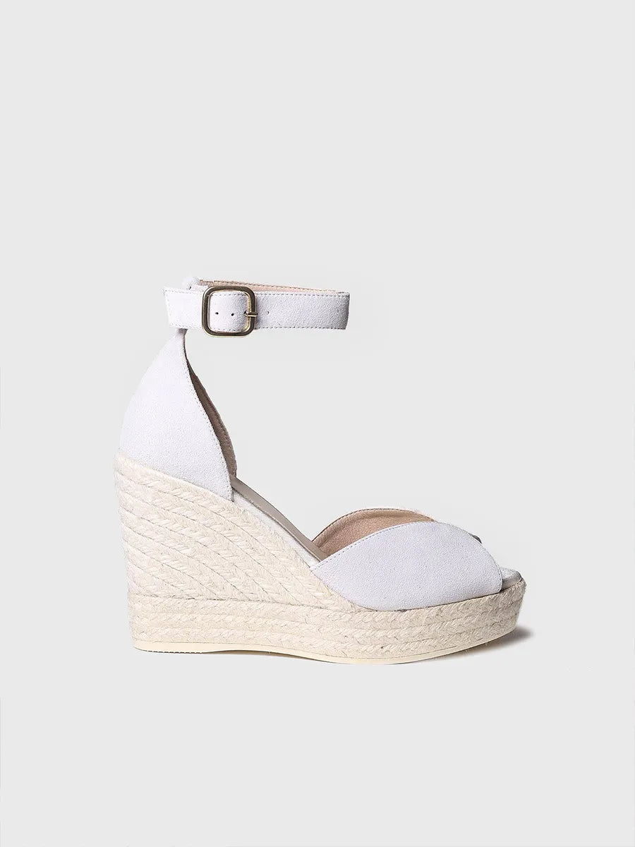 Espadrilles blanches à semelle compensée 