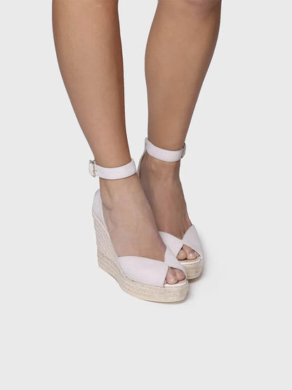 Espadrilles blanches à semelle compensée 