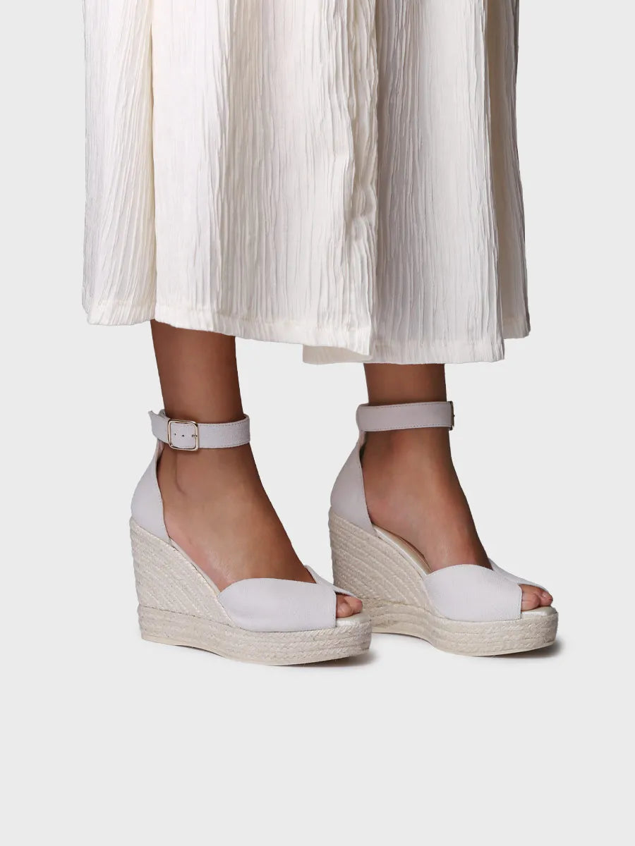 Alpargatas mujer - Alpargata blanca de novia con cuña | PATRICIA  - Toni Pons  