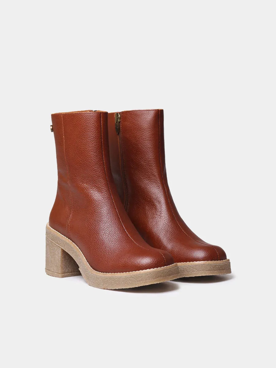 Botines mujer - Botín de mujer en piel con plataforma y tacón ancho | PIANI-PO  - Toni Pons  