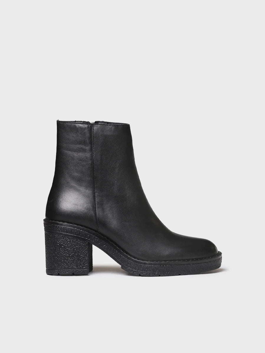 Botines mujer - Botín en piel con cremallera y tacón para mujer | PRADES-P  - Toni Pons  