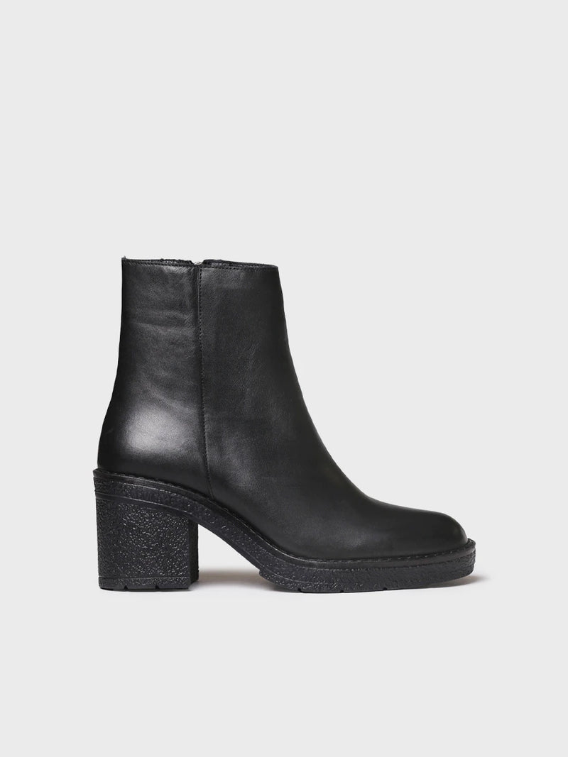 Botines mujer - Botín en piel con cremallera y tacón para mujer | PRADES-P  - Toni Pons  