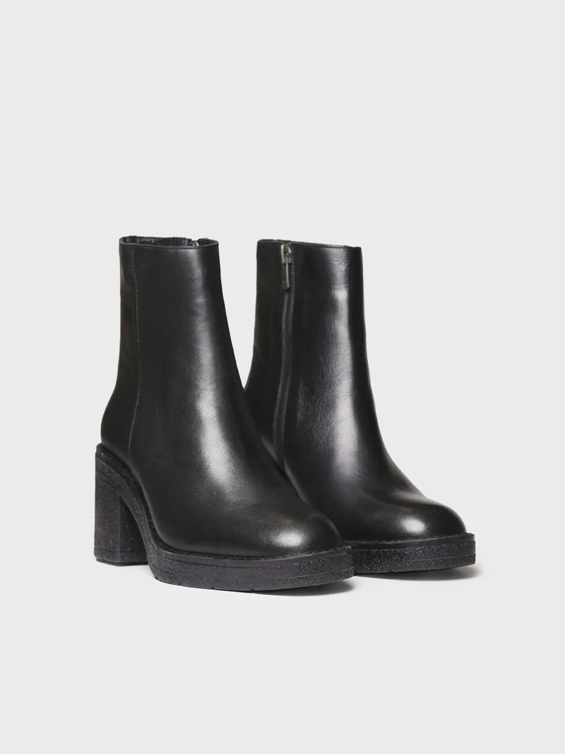 Botines mujer - Botín en piel con cremallera y tacón para mujer | PRADES-P  - Toni Pons  