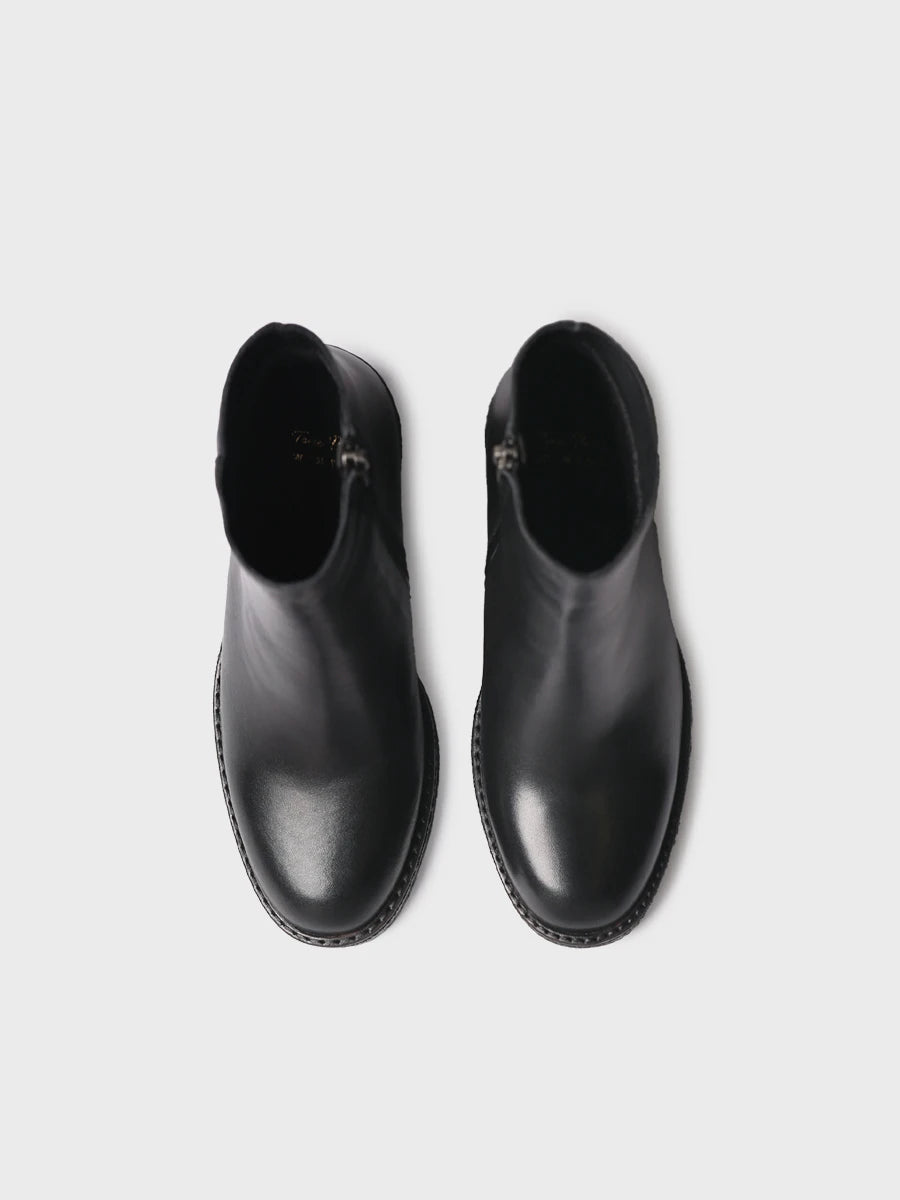 Botines mujer - Botín en piel con cremallera y tacón para mujer | PRADES-P  - Toni Pons  