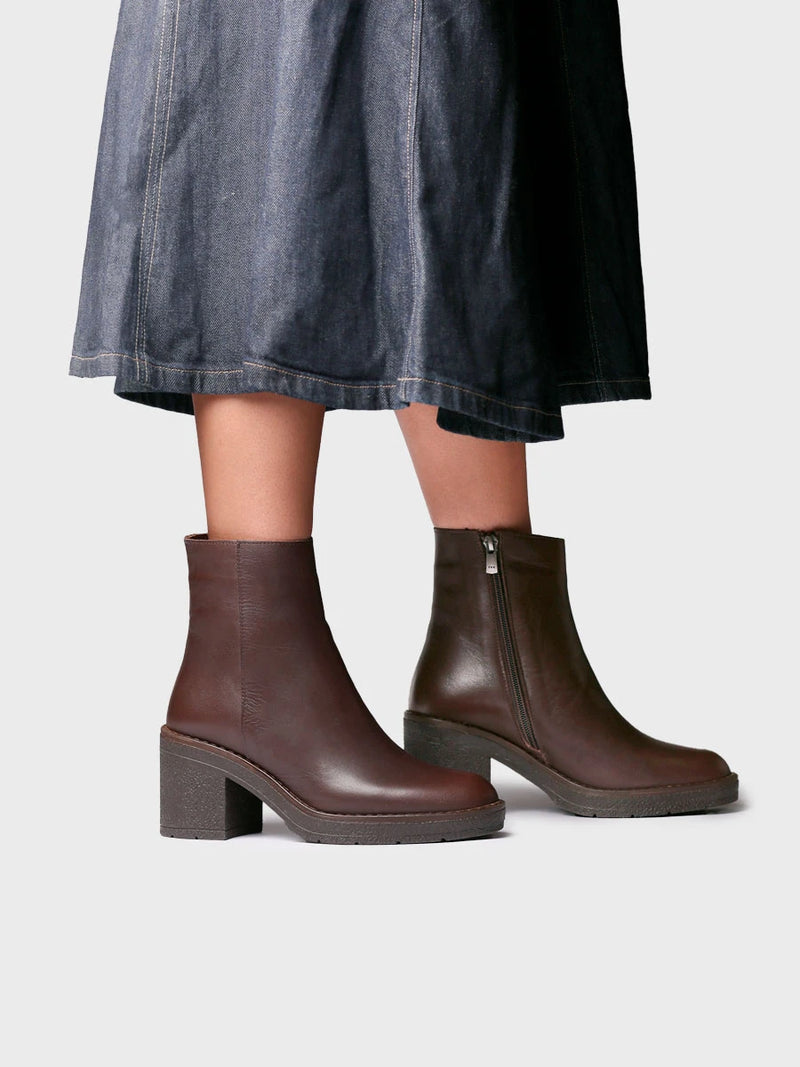 Botines mujer - Botín en piel con cremallera y tacón para mujer | PRADES-P  - Toni Pons  