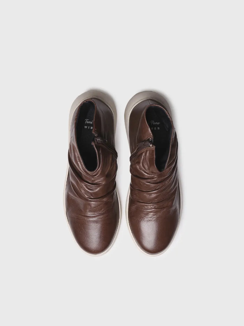 botines mujer - Botín de piel para mujer con cremallera lateral | PRETORIA  - Toni Pons  