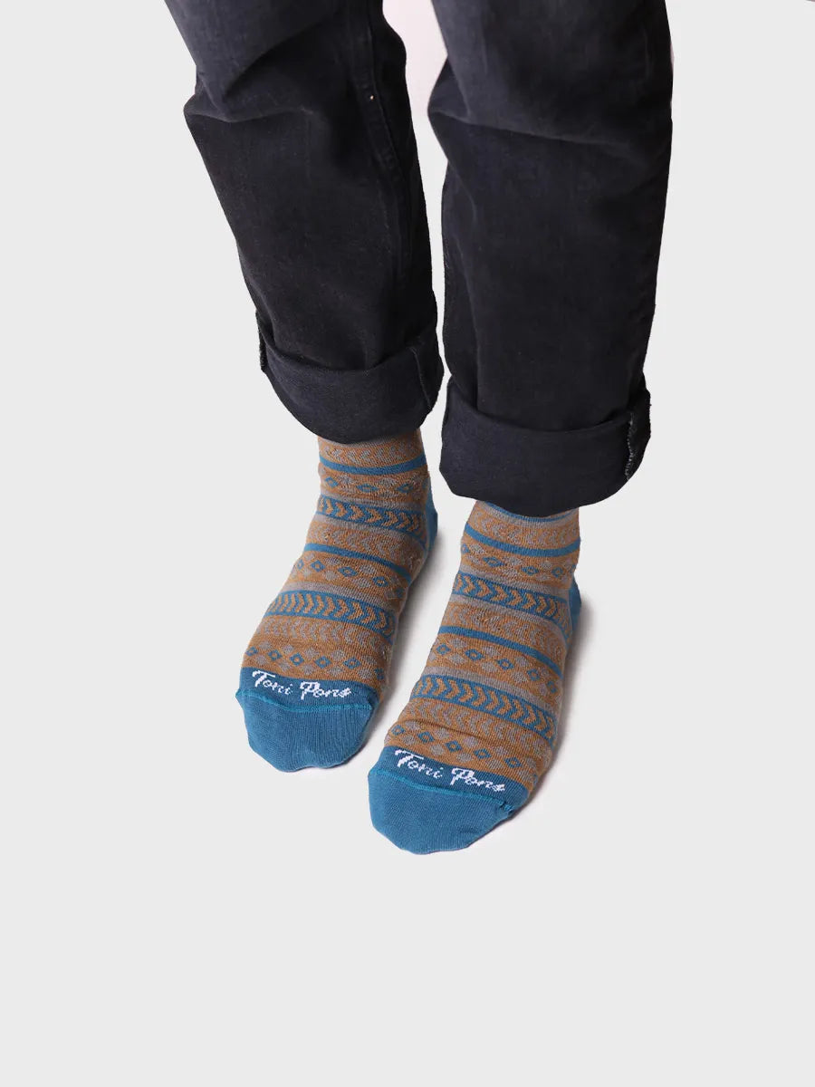 Unisex Cotton Striped Socks in Black - QUEL-HK