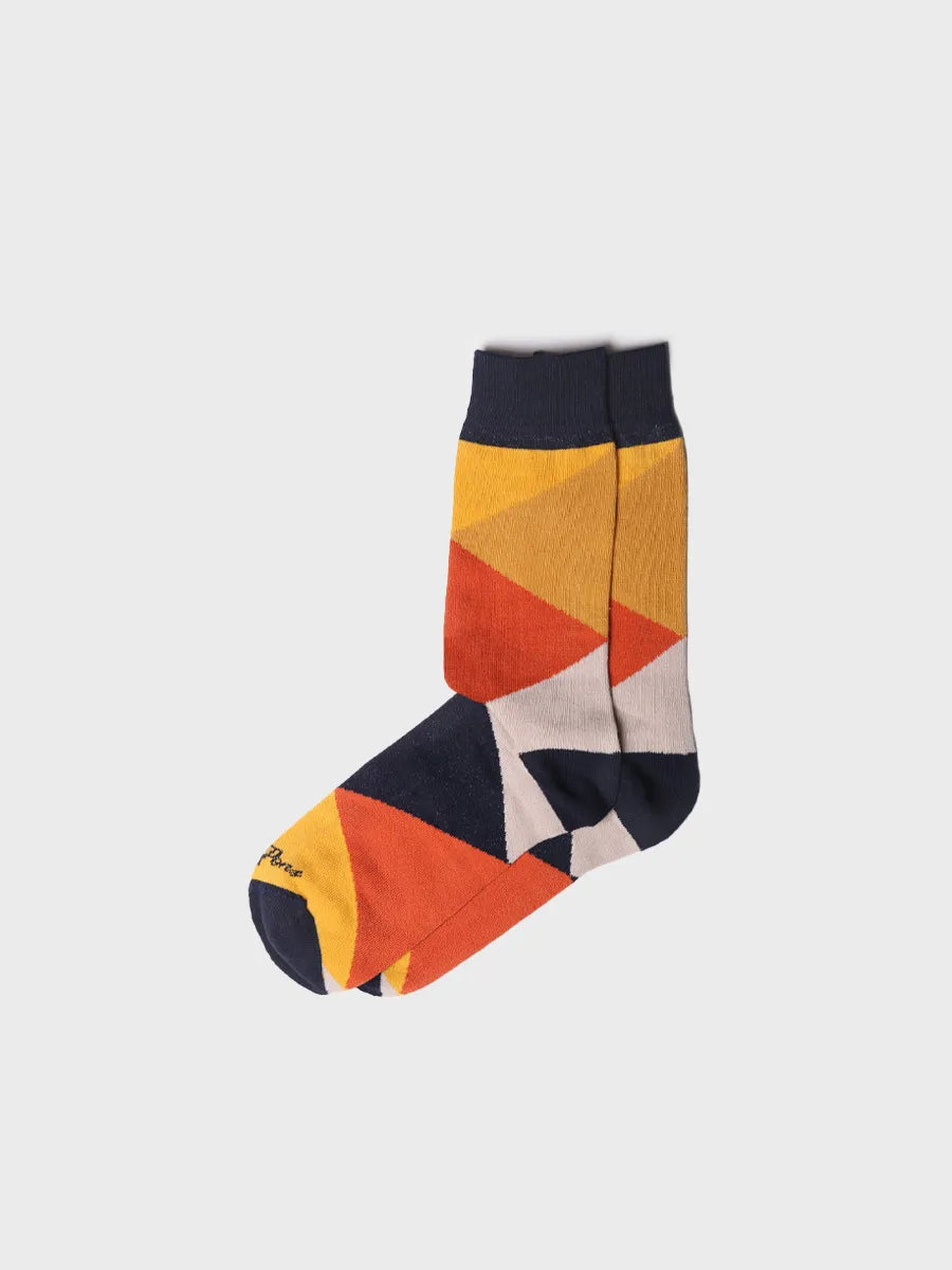 Unisex printed cotton socks in Blue - QUEL-MC