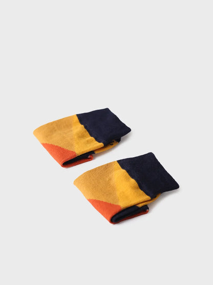 Unisex printed cotton socks in Blue - QUEL-MC