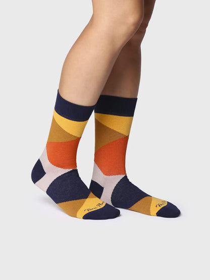 Unisex printed cotton socks in Blue - QUEL-MC