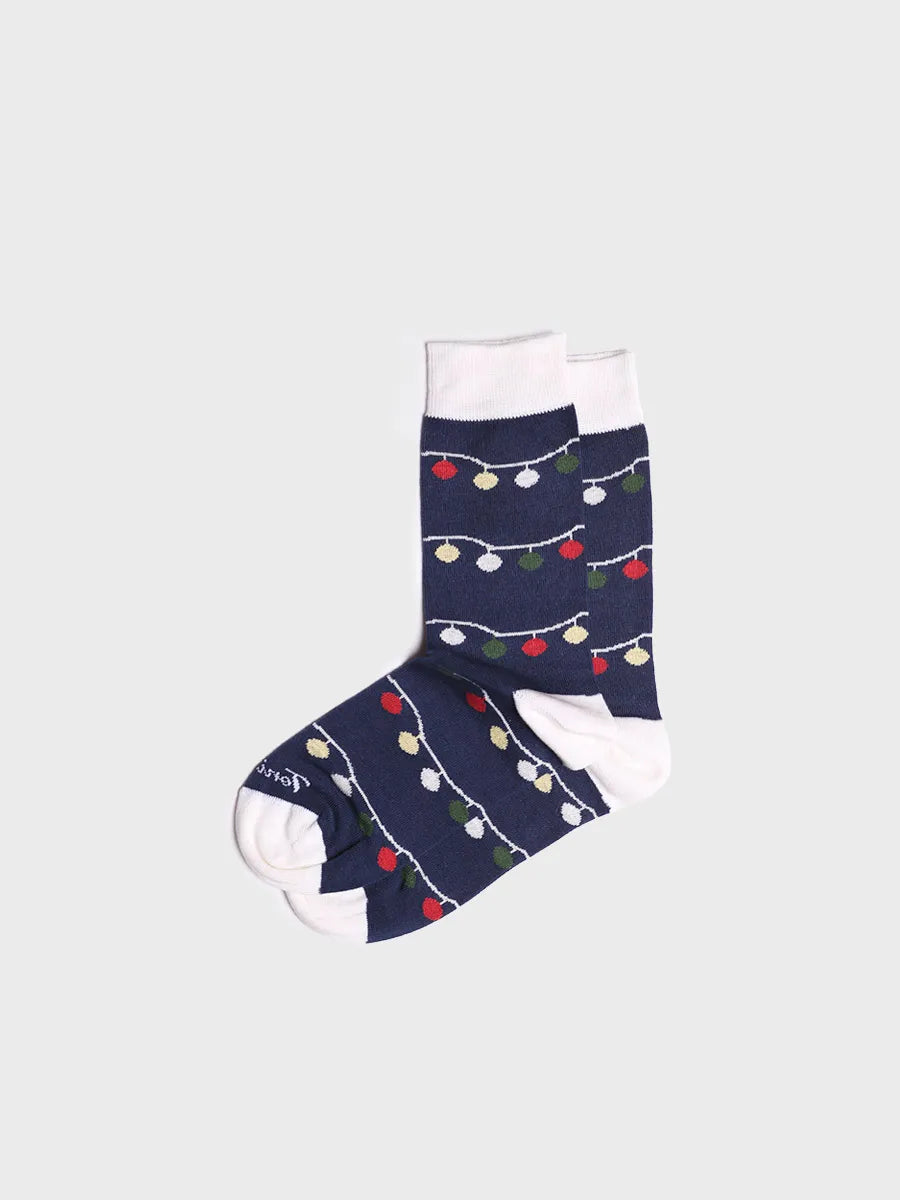 Unisex cotton socks with Christmas motifs - QUEL-ND lights