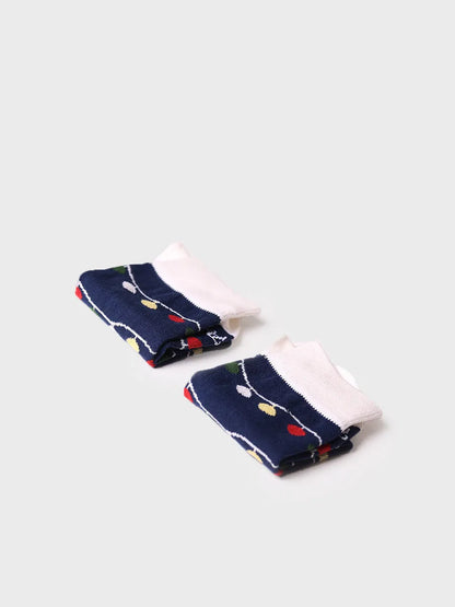 Unisex cotton socks with Christmas motifs - QUEL-ND lights