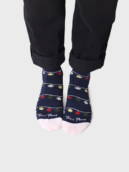 Unisex cotton socks with Christmas motifs - QUEL-ND lights