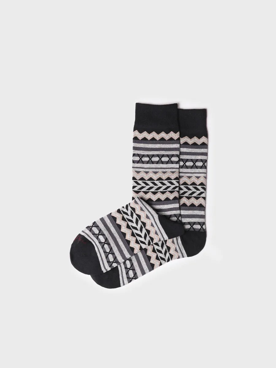 Unisex cotton socks with border