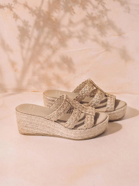 sandalias mujer - Alpargata destalonada de mujer en yute trenzado con cuña | RENI-PH  - Toni Pons  