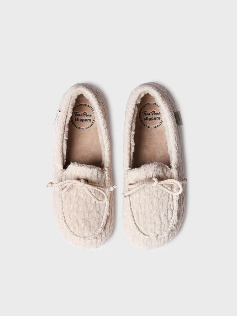 Zapatillas de casa mujer - Zapatilla de casa tipo náutico en tejido aterciopelado para mujer | RIGA  - Toni Pons  