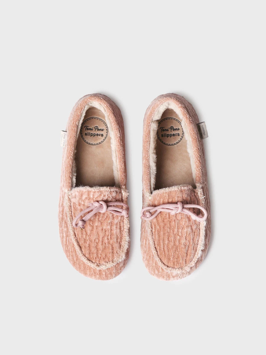 Zapatillas de casa mujer - Zapatilla de casa tipo náutico en tejido aterciopelado para mujer | RIGA  - Toni Pons  