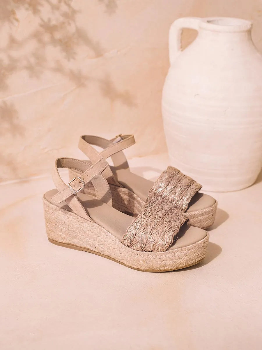 sandalias mujer - Alpargata de mujer en yute trenzado con cuña y hebilla | ROCIO-PH  - Toni Pons  