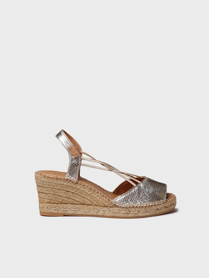  - Alpargata de mujer de cuña en piel con elásticos | SABINA-CA  - Toni Pons  