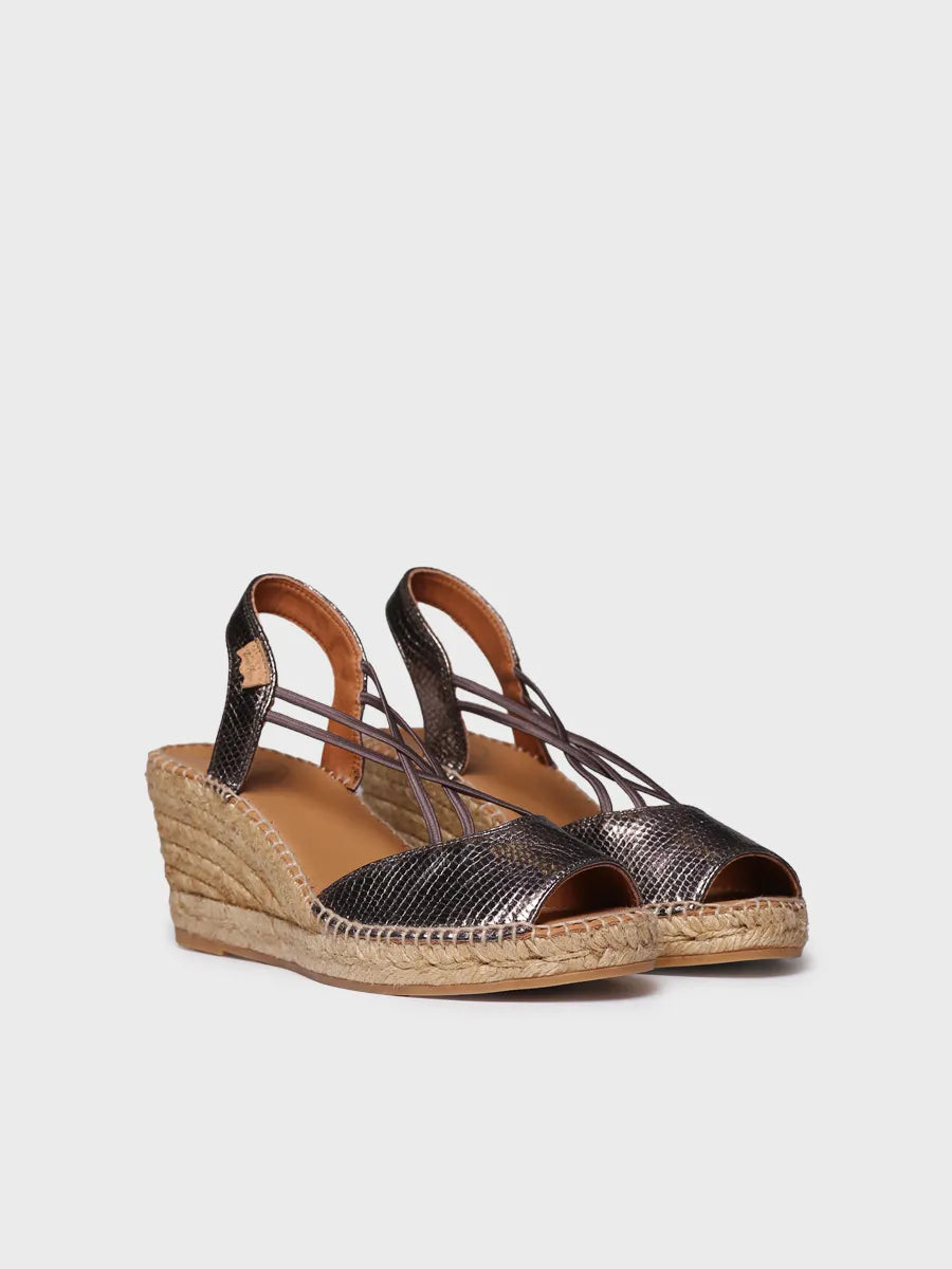  - Alpargata de mujer de cuña en piel con elásticos | SABINA-CA  - Toni Pons  