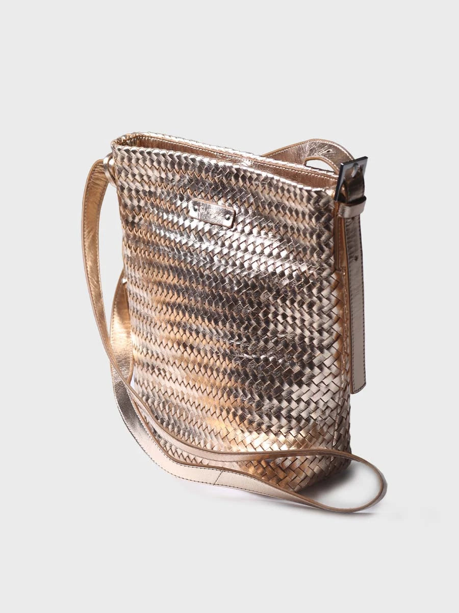  - Bolso bombonera en cuero trenzado con tira ajustable | SALLY  - Toni Pons  